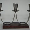 Mid Century Danish Candlestick~Stainless Mounted on Rosewood~Mrkd MG,...Familiar?