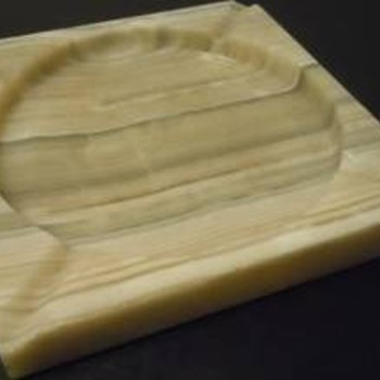Vintage Stone/Marble Square Ashtray - Tobacciana
