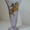 Trichrotic, rare earth, Deco period Glass vase. 