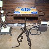 Old D&M Pottery Tiletop Wrought Iron Sidetable
