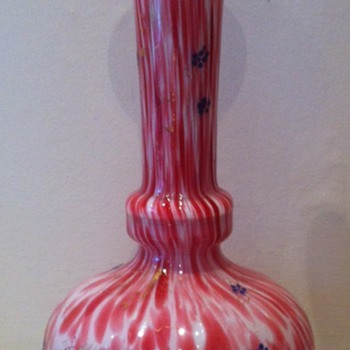 Pink enamelled spatter - Art Glass