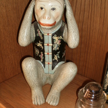My Hear no vil and Speak no Evil Ceramic Monkeys.. - Art Pottery
