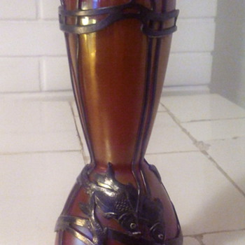 Schliersee Pewter-mounted "Aspasia" Decor Vase - Art Glass