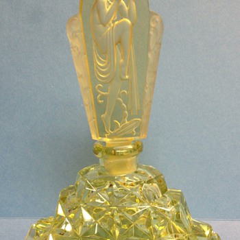 Amber Vintage Czech Perfume Bottle