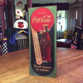 1944 Masonite Coca-Cola thermometer - Coca-Cola