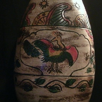 Incised & Carved Japanese Vase