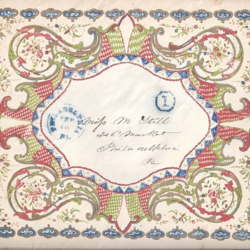 ca. 1853 Valentine Cover & Piercework Enclosure - Stamps