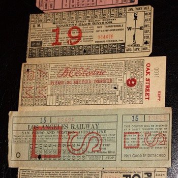Streetcar Tickets from around 1915 - Honolulu, Los Angeles, Chicago, Hong Kong, Paris, etc...