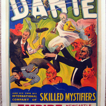Original 1937 "Dante" Skilled Mystifiers Stone Lithograph Poster - Posters and Prints