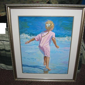 Girl on the Beach Watercolor Print!! - Lindsay Dawson - Posters and Prints