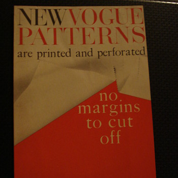 NEW VOGUE PATTERNS "1957 VOGUE" NEW REVISE MEASUREMENT CHART
