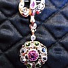 A Beautiful CORO? Pink Topaz Dove Brooch~