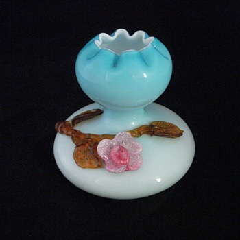 Cased Czech or Bohemian Art Glass Gourd Style Applied Glass Vase - Art Glass