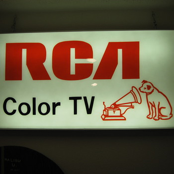 Lighted RCA Color TV sign