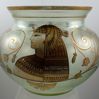 Fritz Heckert, Petersdorf - Egyptian revival enameled glass bowl, ca. 1895 - Art Glass