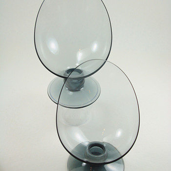 Morgantown Glass "Cosmopolitan" candle vase, pair