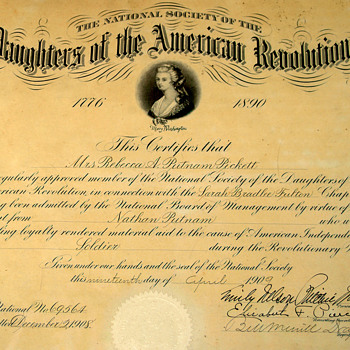 My Wifes great Gramndmothers Dar Certificate 1909