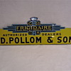 Porcelain FRIGIDAIRE Topper sign, for a larger neon sign