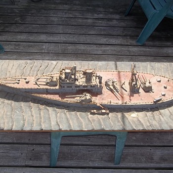 WWI Battleship wooden Model of the Dreadnought