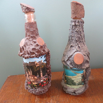 wood maybe souvenoir bottles - Advertising