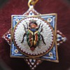 Awesome 18 K Micro Mosaic Octagonal Scarab Beetle Pendant