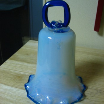 Opalescent/blue glass bell - Art Glass