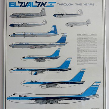 EL AL "Through The Years" Fleet Poster 1990 