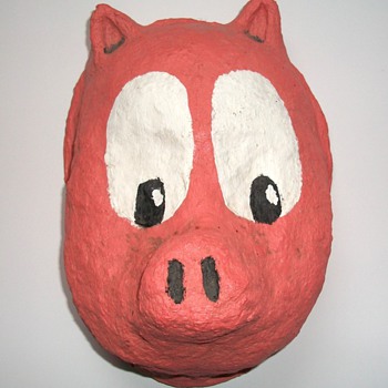 Porky Pig Folk Art Mask - Folk Art