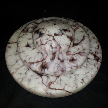 Matt white Hanging Shade marbled with deep brown. - Lamps