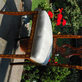Mahogany lyre back marquetry chair
