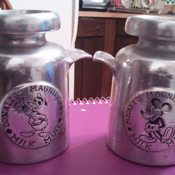 Solid Pewter Mickey Mouse and Donald Duck Milk Jug - Kitchen