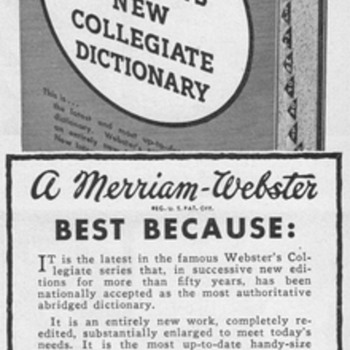 1952 - Merriam Webster Dictionary Advertisement - Advertising
