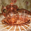 Depression glass-bedside pitcher set?