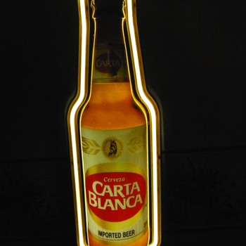 Carta Blanca Neon Sparkling Beer Sign - Breweriana