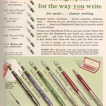 1951 - Esterbrook Pens Advertisement