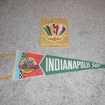 1961 indy 500 banner and program