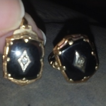My grandmothers (possibly great-grandmothers) Onyx-Diamond Ring & Pendant - Fine Jewelry
