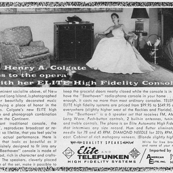 1955 - Elite & Telefunken Radio-Phono Advertisement - Advertising