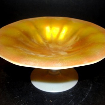 Gold Aureen & Calcite Carder Steuben Compote - Art Glass