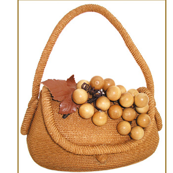Vintage ca 1960s straw purse, Italy