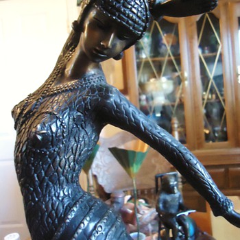 Bronze! Dancing Woman!! 23 inches and 15 pounds! pretty - Art Deco