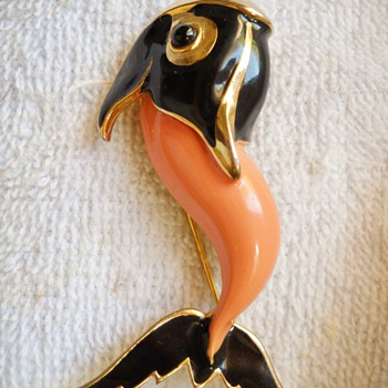 SIGNED DOLPHIN BROOCH