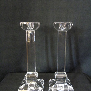 VILLEROY & BOCH CRYSTAL CANDLESTICKS - Art Glass
