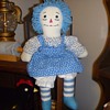 Blue Homemade Raggedy Ann Doll