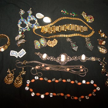Estate Sale Treasure Vintage Jewelry 1940's Trifari Sterling Damascene - Costume Jewelry