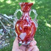 Cased Glass Spatter Ruckl Art Glass Trophy Vase
