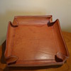 VINTAGE ARTE & CUOIO  FOR  ERMENEGILDO ZENGA  LARGE LEATHER TRAY 