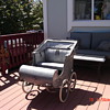 Twin baby carriage.