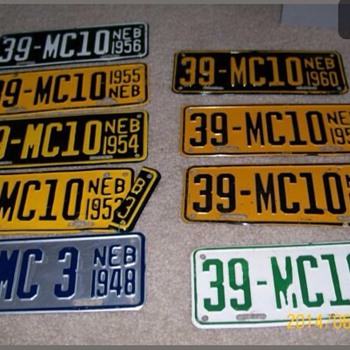Nebraska motorcycle license plate run. - Signs