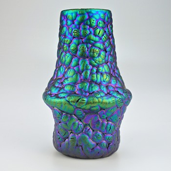 Loetz Phenomen Genre 377 in cobalt blue - Art Glass